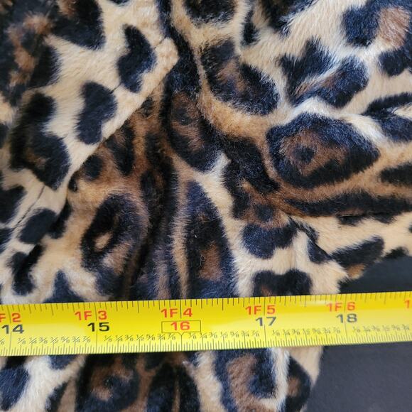 Vintage Leopard Print Faux Fur Coat Mid Length Double Breasted Y Apparel USA - Picture 10 of 14